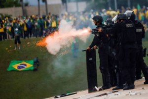 Supporters of Brazil's former President Jair Bolsonaro demonstrate against President Luiz Inacio Lula da Silva, in Brasilia