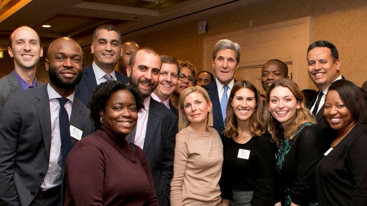 YP members with former US Secretary of State John Kerry
