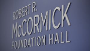 The words "Robert R. McCormick Foundation Hall" appear on a wall