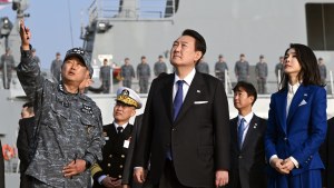 President Yoon tours a South Korean naval base