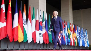 President Joe Biden arrives for the G20 leaders' summit