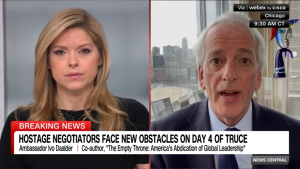 Screen shot of Ivo Daalder (right) on CNN with Kate Bolduan.