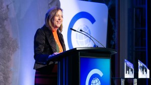 Council board member Jennifer Scanlon speaking at the 2023 Global Leadership Awards.