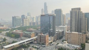 A hazy Chicago skyline